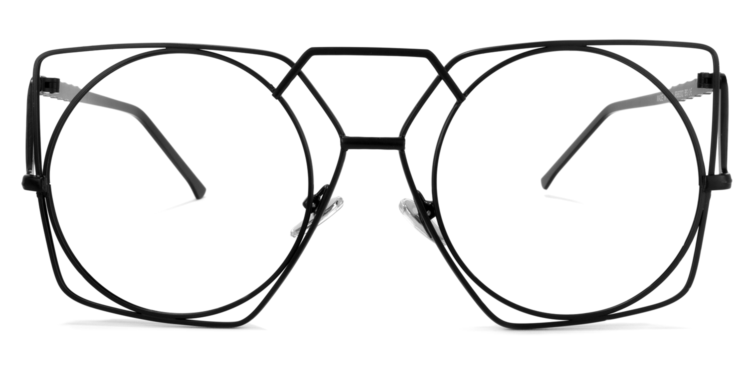 Evette Geometric Black Glasses | ZEELOOL Canada0