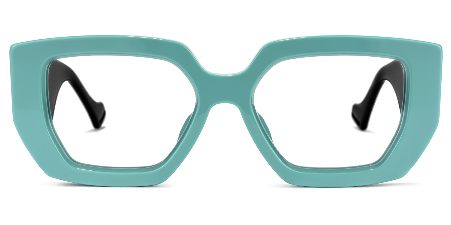 Reece Geometric Green Glasses0