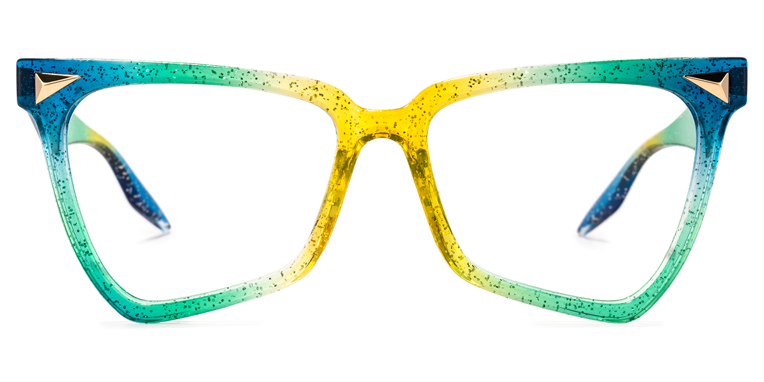 Cicely Geometrical Green Eyeglasses0