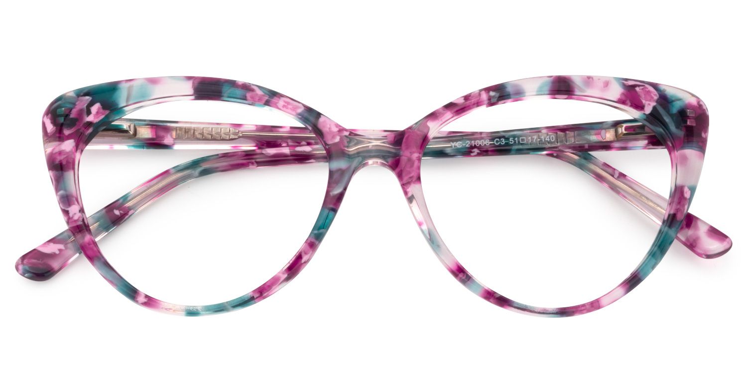 Cat Eye Purple Pattern Glasses | ZEELOOL Canada1