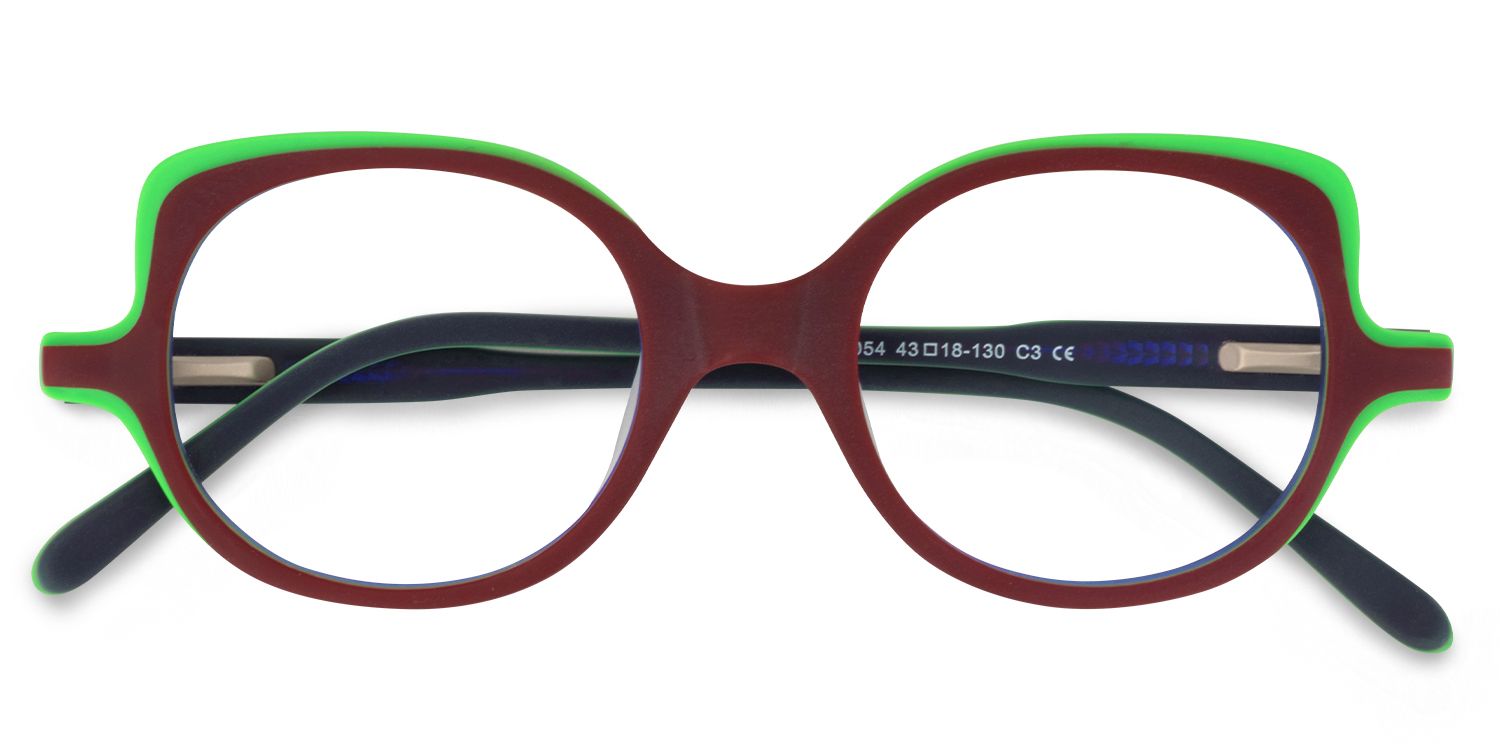 Round Dark-Red Glasses | ZEELOOL Canada1