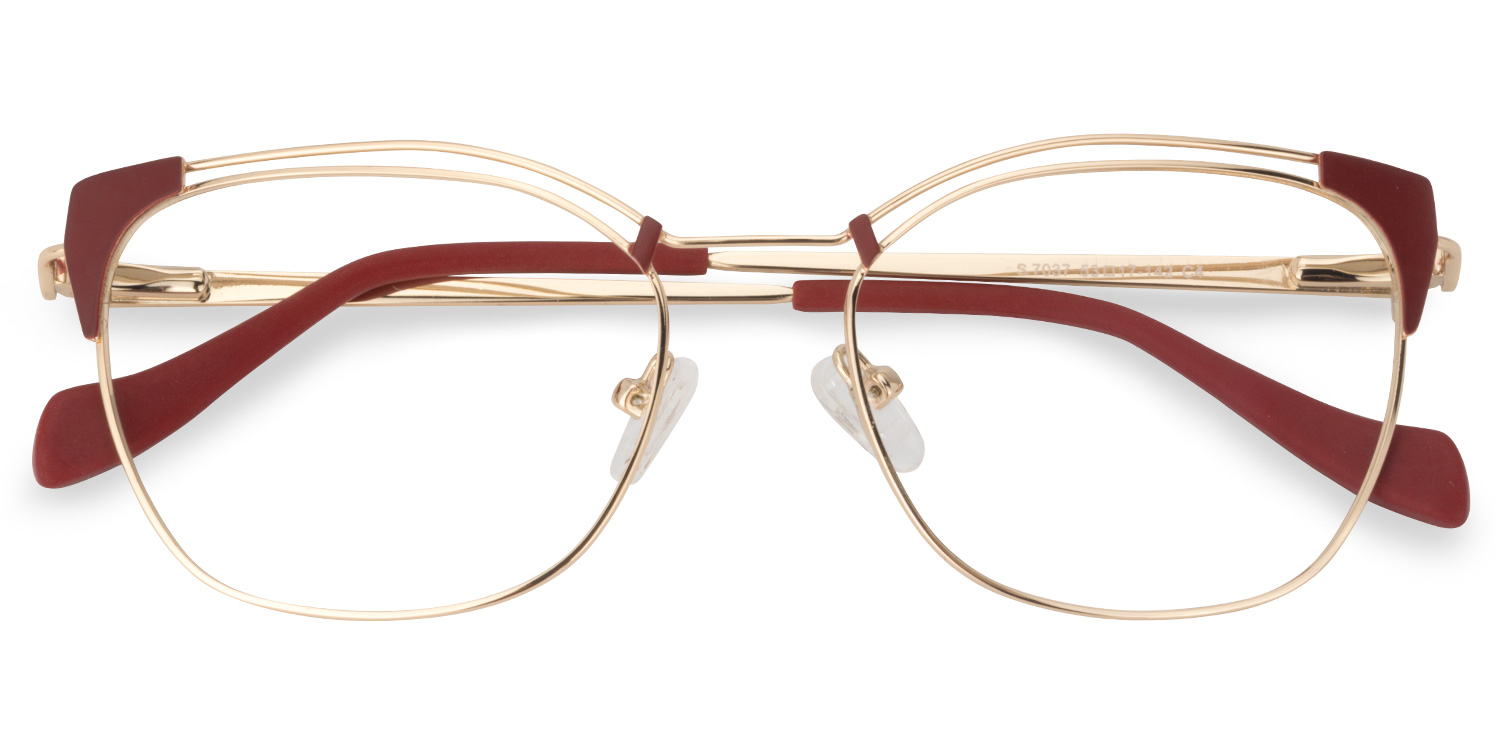 Square Dark-Red Glasses | ZEELOOL Canada1