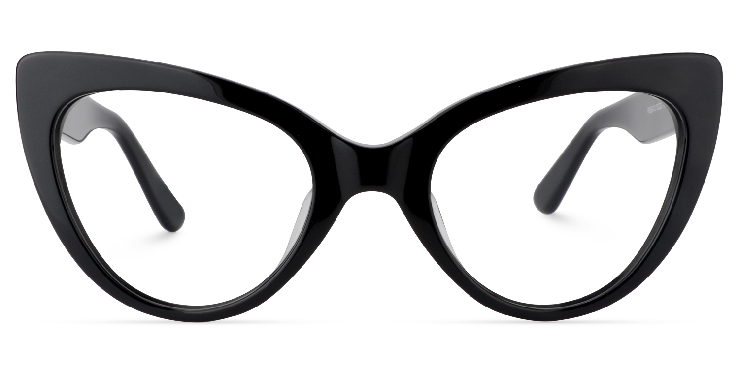 Claudette Cat Eye Pure Black Frame Glasses | ZEELOOL Canada0