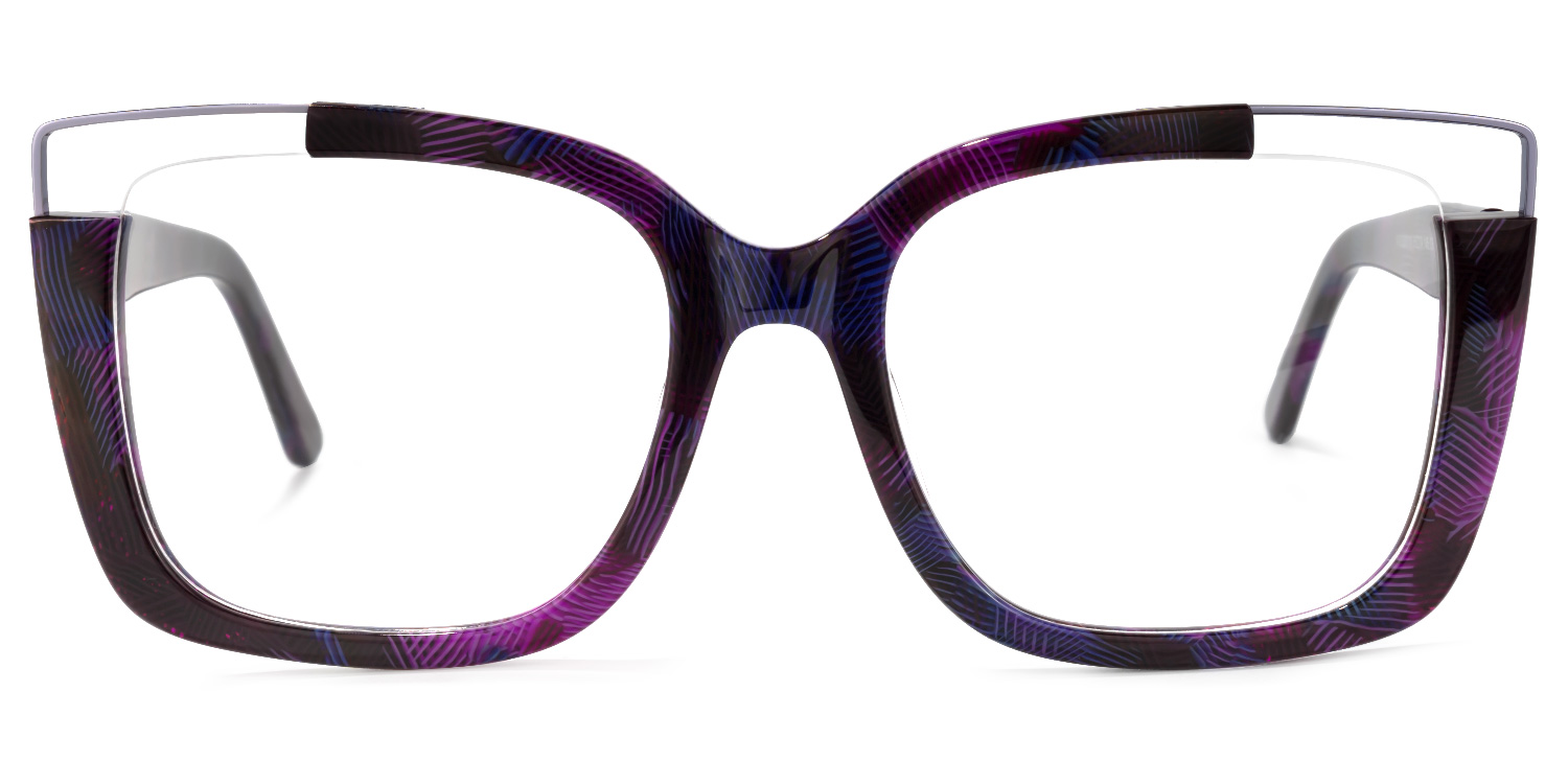 Dortch Square Purple-Floral Frame Glasses | ZEELOOL Canada0