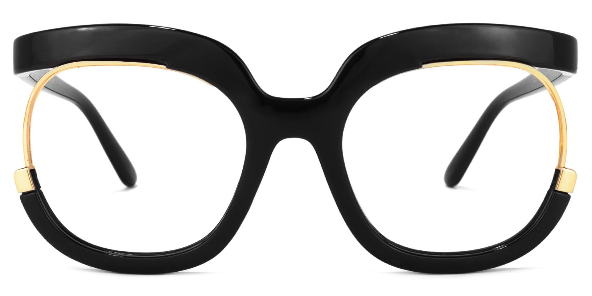 Darice Thick Round Black Frame Glasses | ZEELOOL Canada0