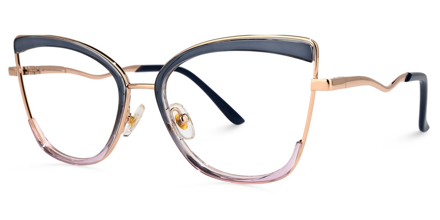 Benika Cateye Blue-Purple Glasses | ZEELOOL Canada1