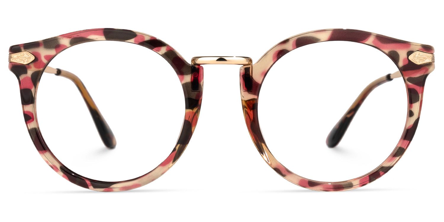 Quentina Round Red-Floral Frame Glasses | ZEELOOL Canada0