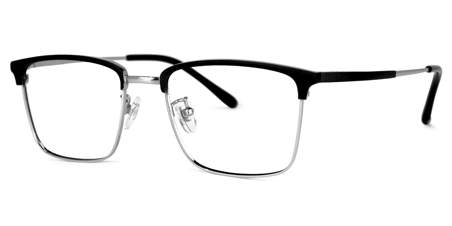 Suella Square Black-Silver Glasses | ZEELOOL Canada1