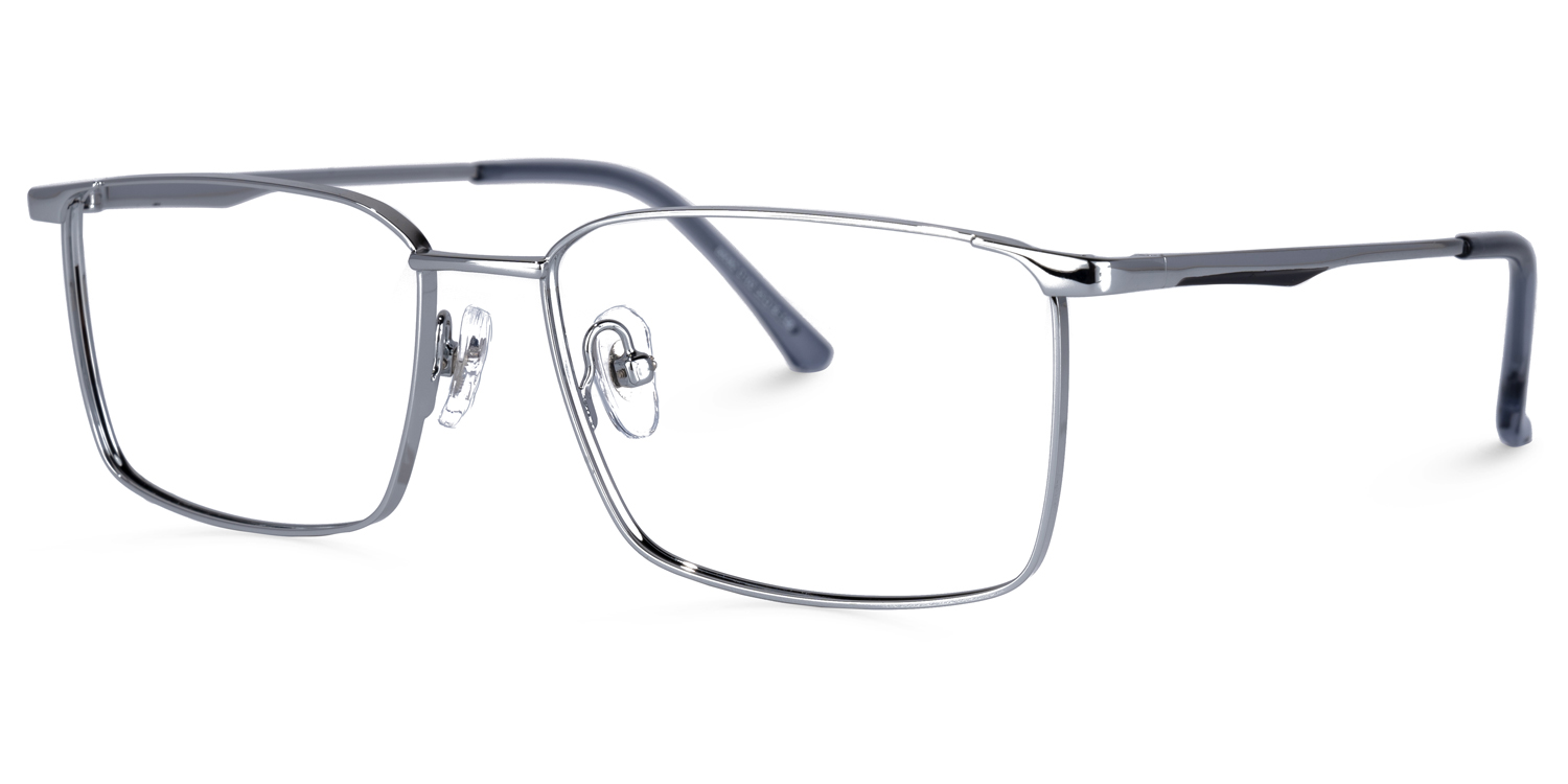 Tyrone Rectangle Silver Glasses | ZEELOOL Canada1