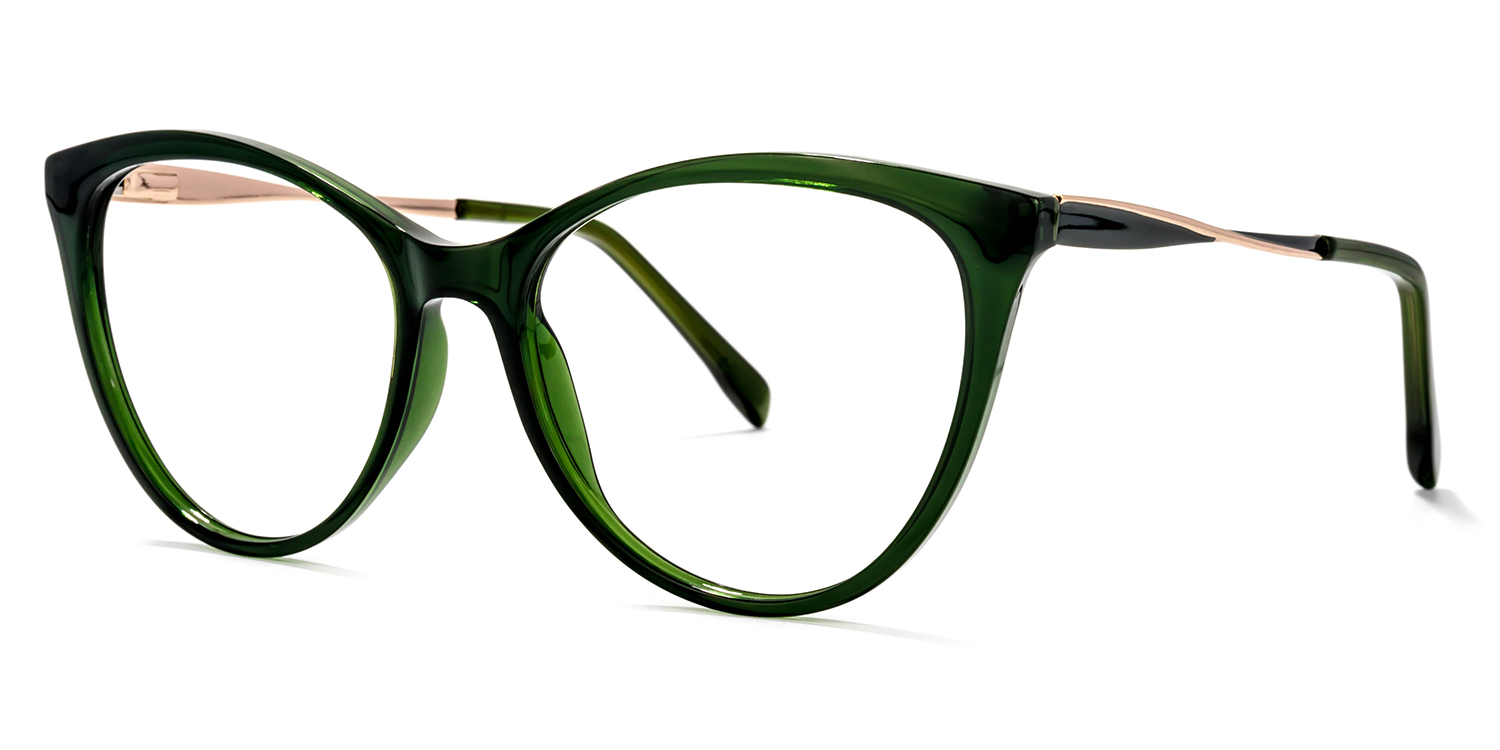 Frances Cateye Dark-Green Glasses | ZEELOOL Canada2