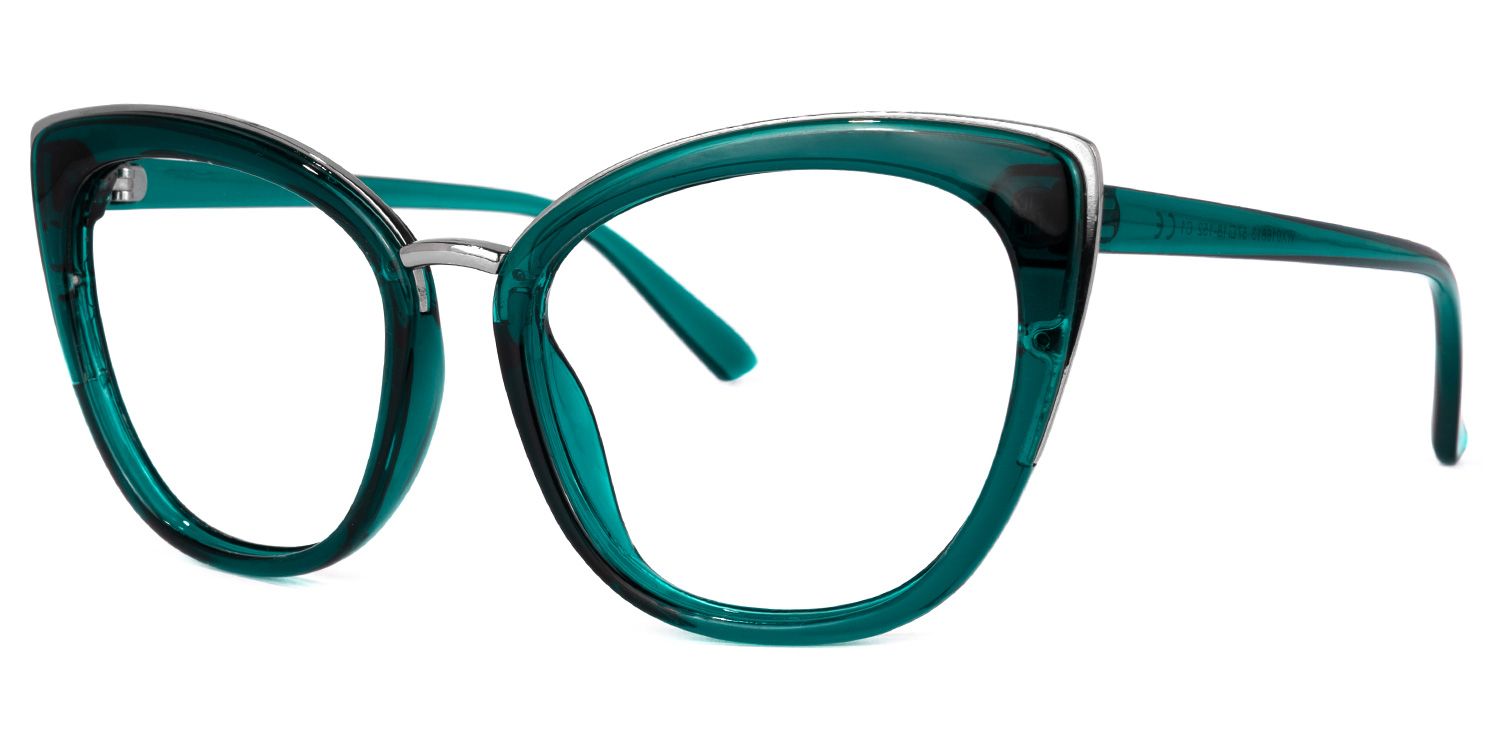Kennard Cateye Peacock-Blue Glasses | ZEELOOL Canada1