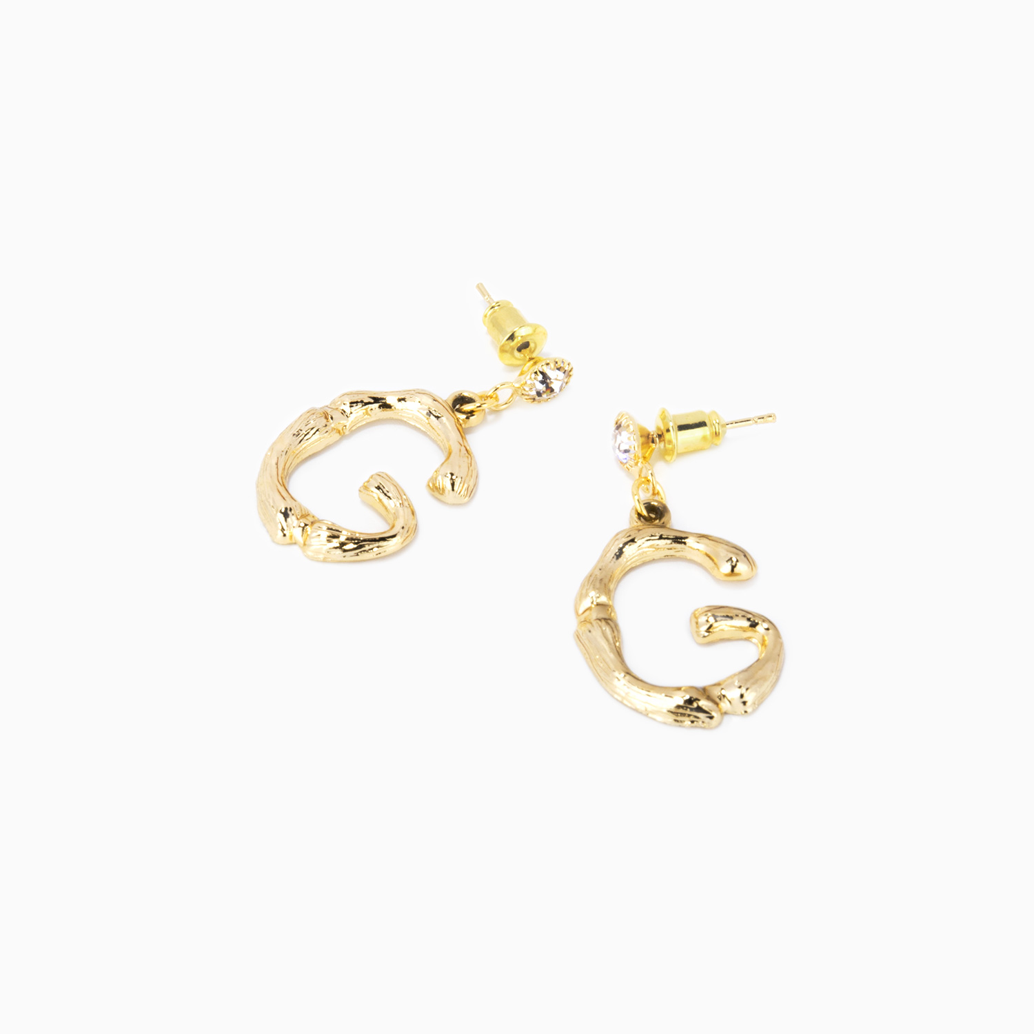 Stylish Letter G Shape Gold Earrings | ZEELOOL Canada0
