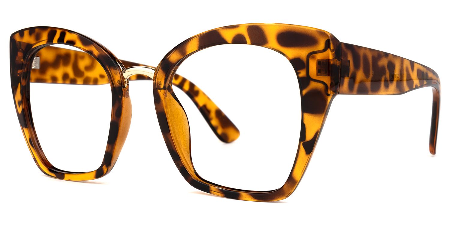 Denis Cat Eye Yellow-Tortoise Frame Glasses | ZEELOOL Canada1
