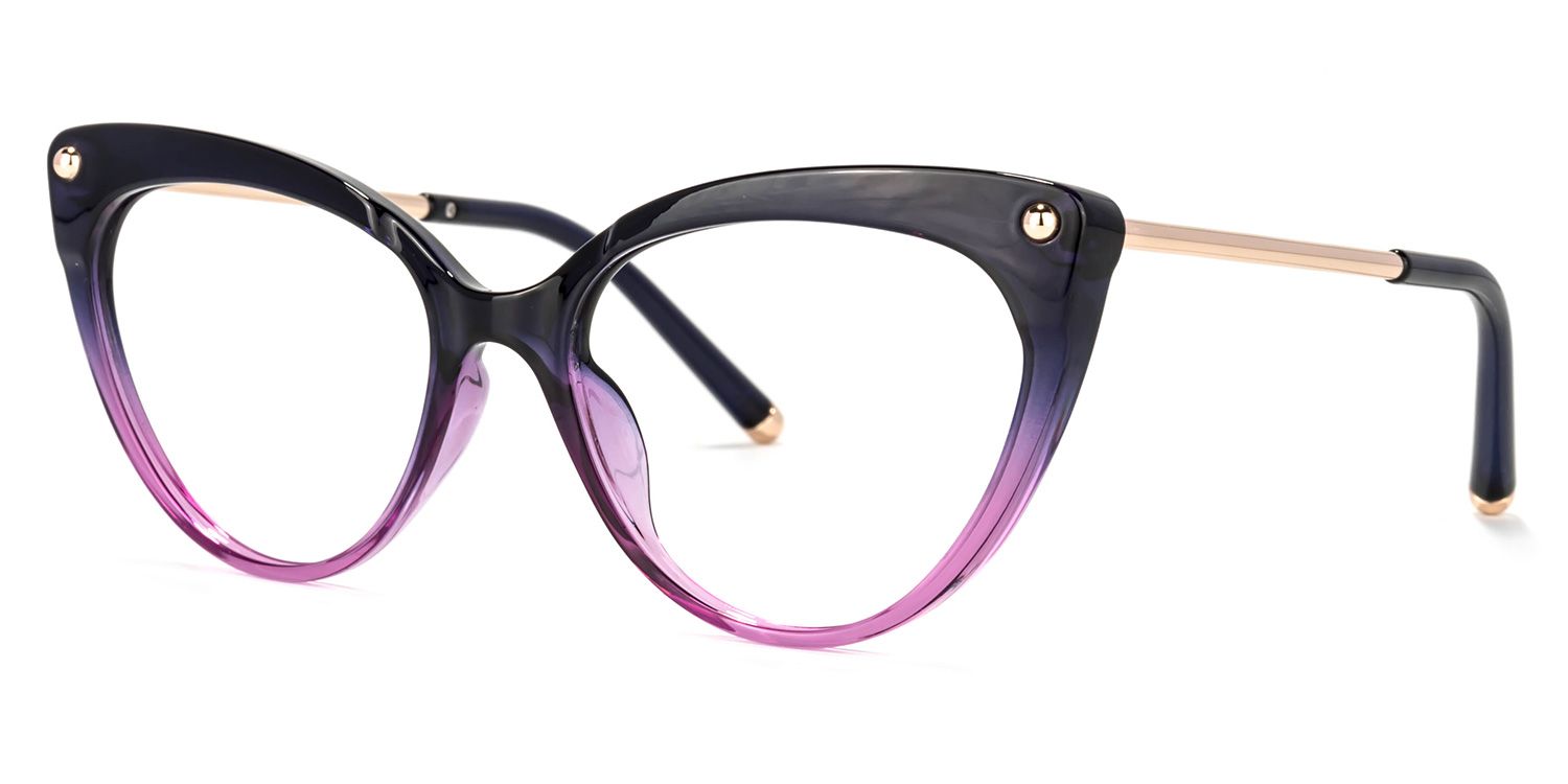 Alivia Cat Eye Purple Gradient Frame Glasses | ZEELOOL Canada2