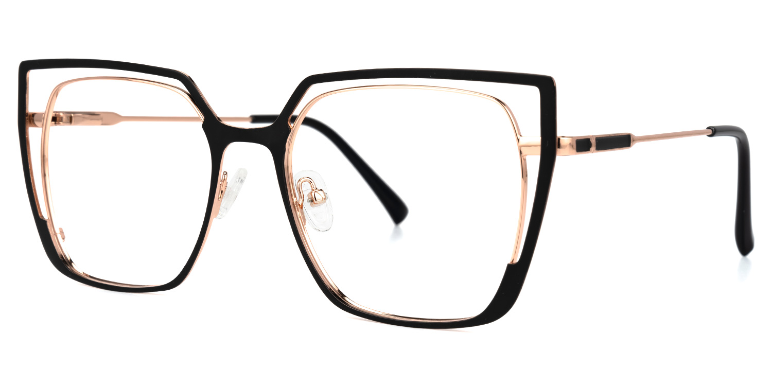 Letechia Square Black Glasses1
