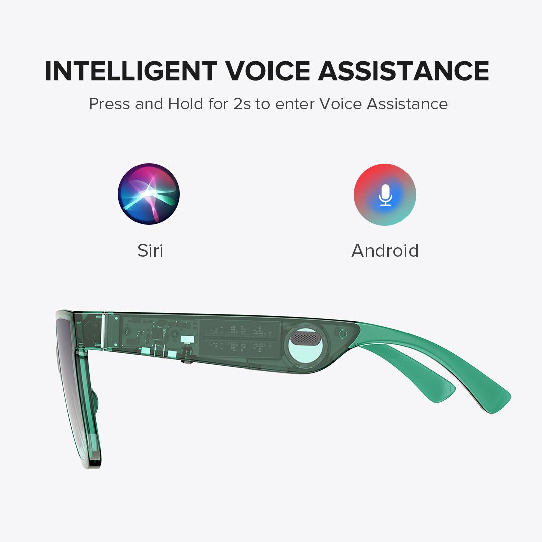 Boman Square Green Bluetooth Sunglasses | ZEELOOL Canada5