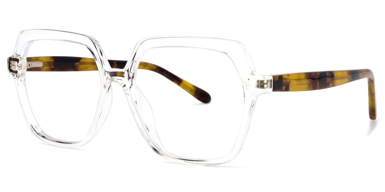 Norah Geometric Clear Glasses | ZEELOOL Canada1