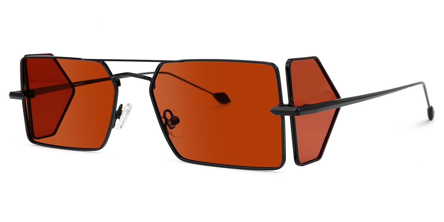 Romba Rectangle Red Sunglasses | ZEELOOL Canada1