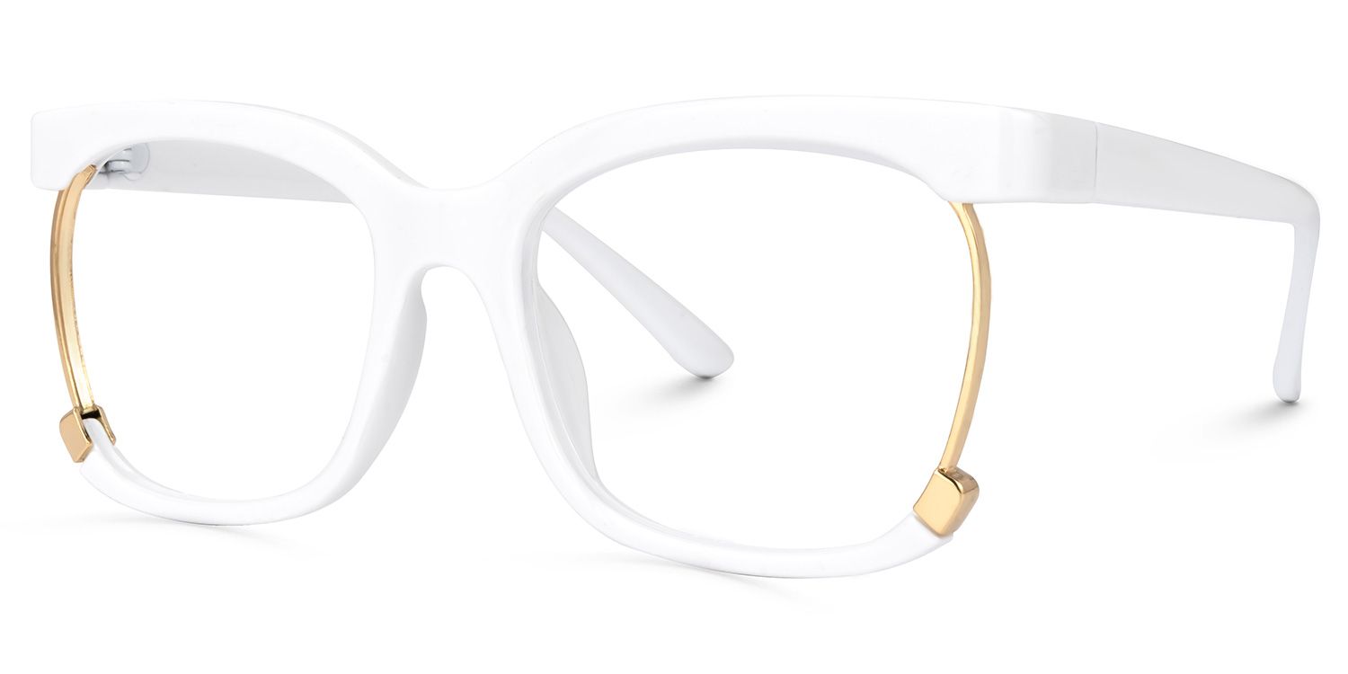 Obando Square White Glasses | ZEELOOL Canada1