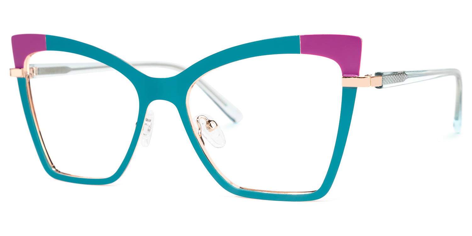 Poulson Cateye Teal Glasses | ZEELOOL Canada1