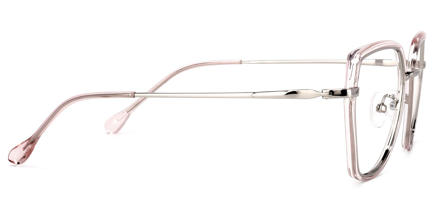 Noemi Geometric Pink-Silver Glasses | ZEELOOL Canada3