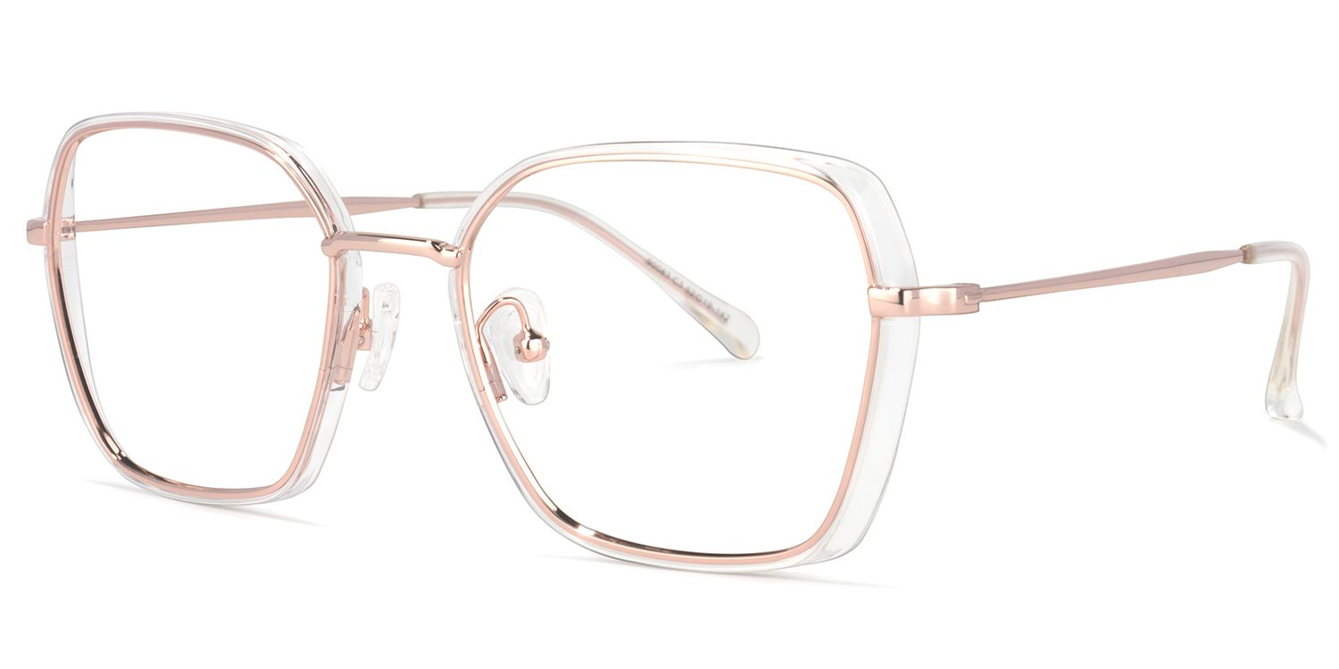 Natalee Square Rose-Gold Glasses | ZEELOOL Canada1