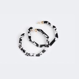 Vintage Octagon Shaped Black Earrings0