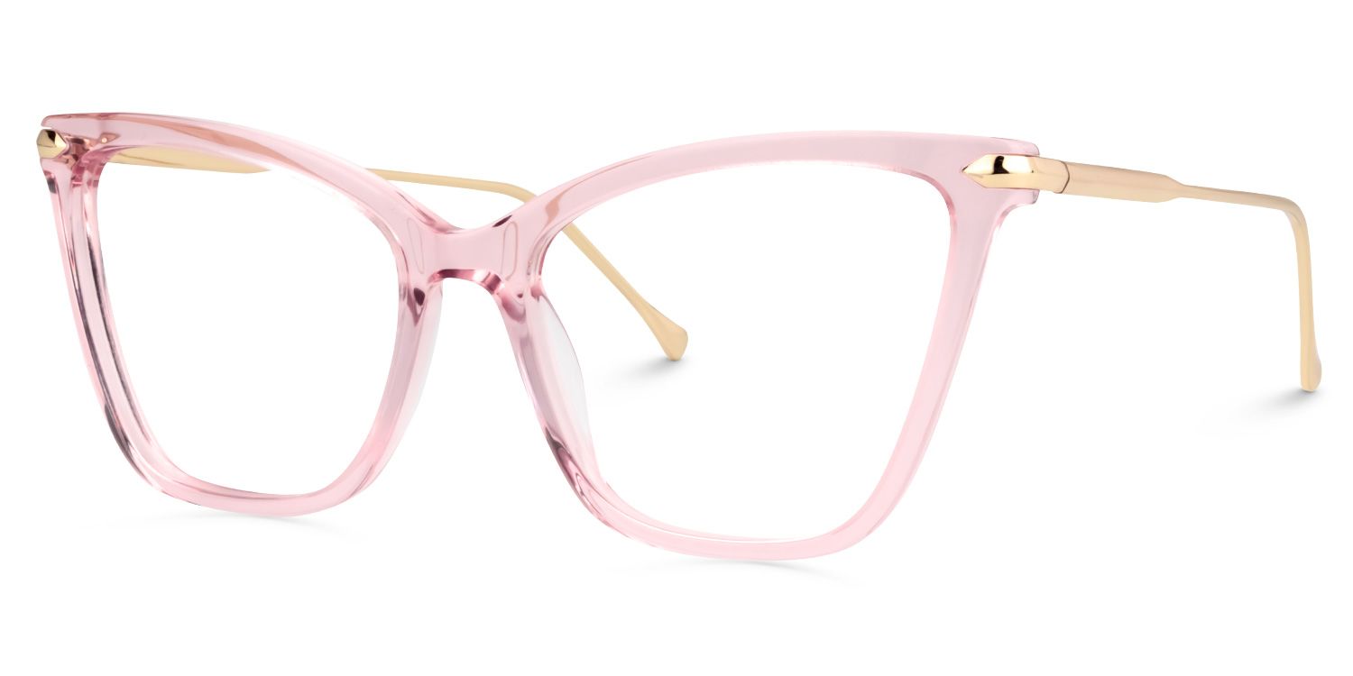 Hilary Butterfly Light Pink Transparent Eyeglasses1