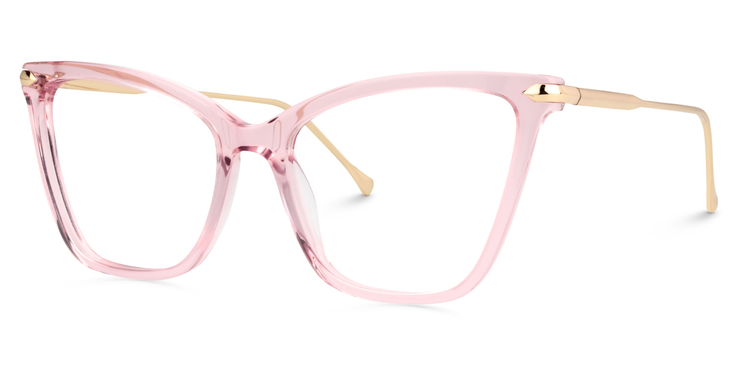 Hilary Butterfly Light Pink Transparent Eyeglasses1