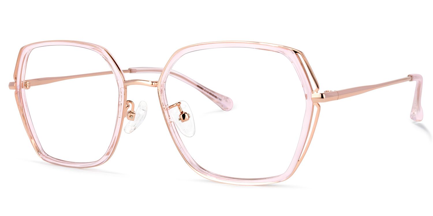 Odessa Geometric Pink Glasses | ZEELOOL Canada1