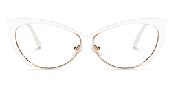 Ellen Cateye White Glasses0