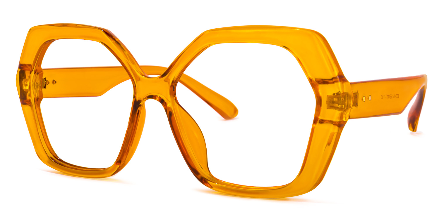 Piper Geometric Earthy-Yellow Glasses | ZEELOOL Canada1
