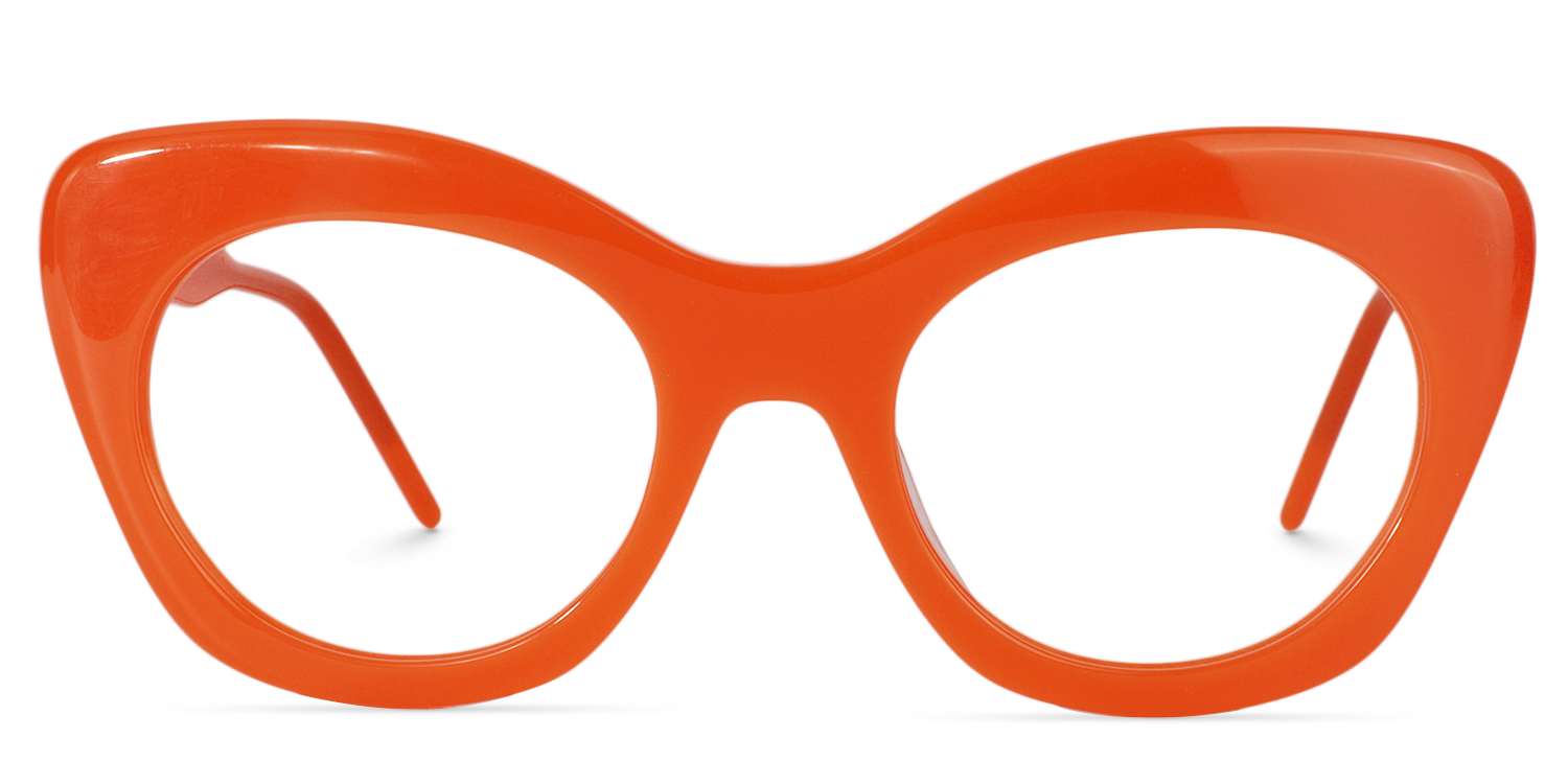 Cat-eye Orange Glasses | ZEELOOL Canada0