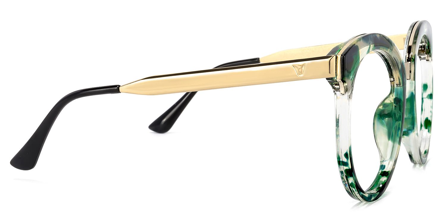 Penny Round Green-Floral Glasses | ZEELOOL Canada3