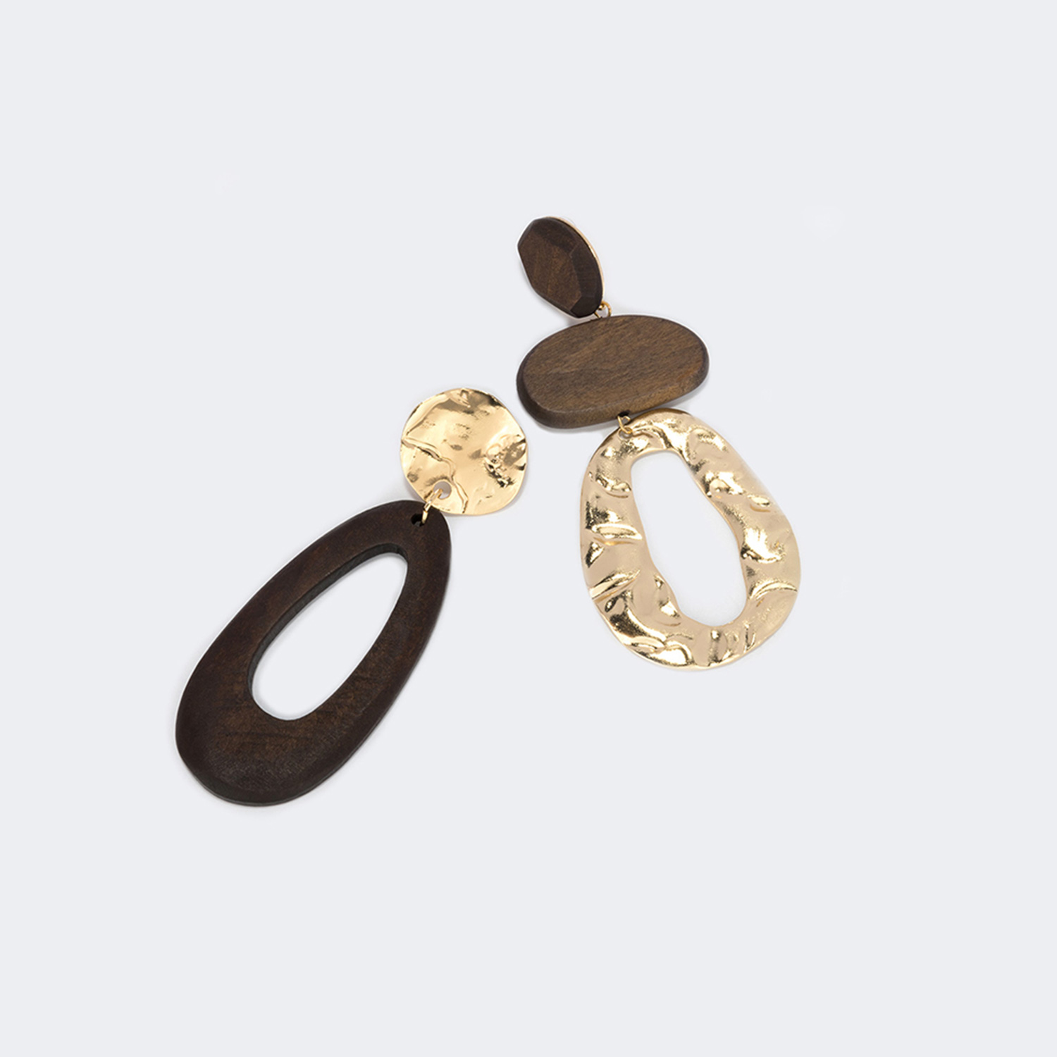 Vintage Asymmetric Water-Drop Shape Nut-Brown Earrings | ZEELOOL Canada0