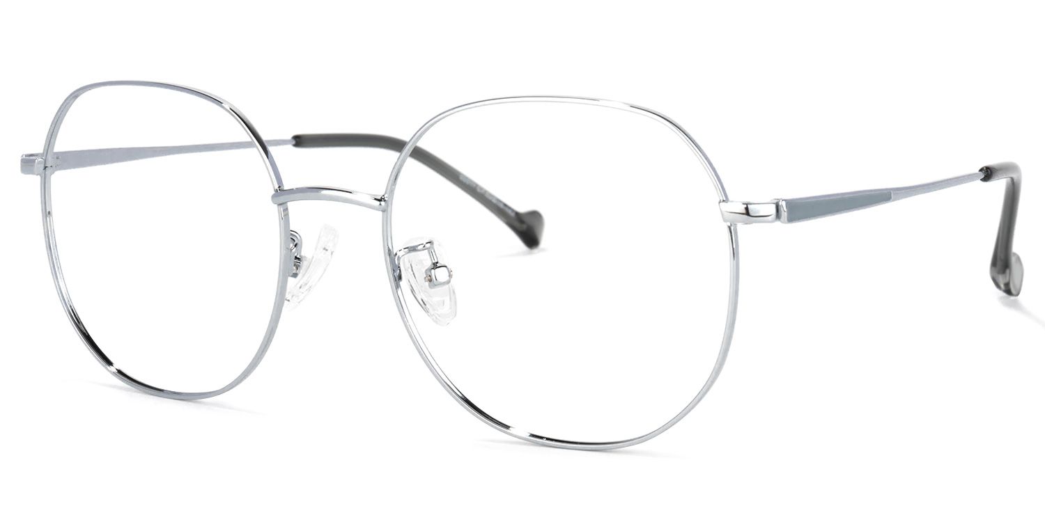 Qusay Round Silver Glasses | ZEELOOL Canada1