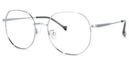 Qusay Silver Round Glasses1
