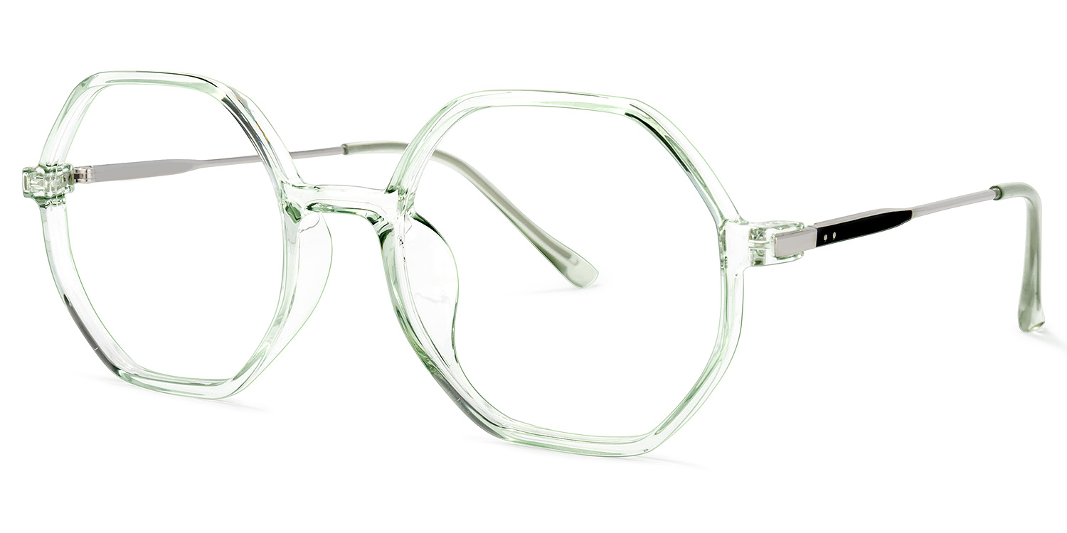 Tanner Geometric Light-Green Glasses | ZEELOOL Canada1