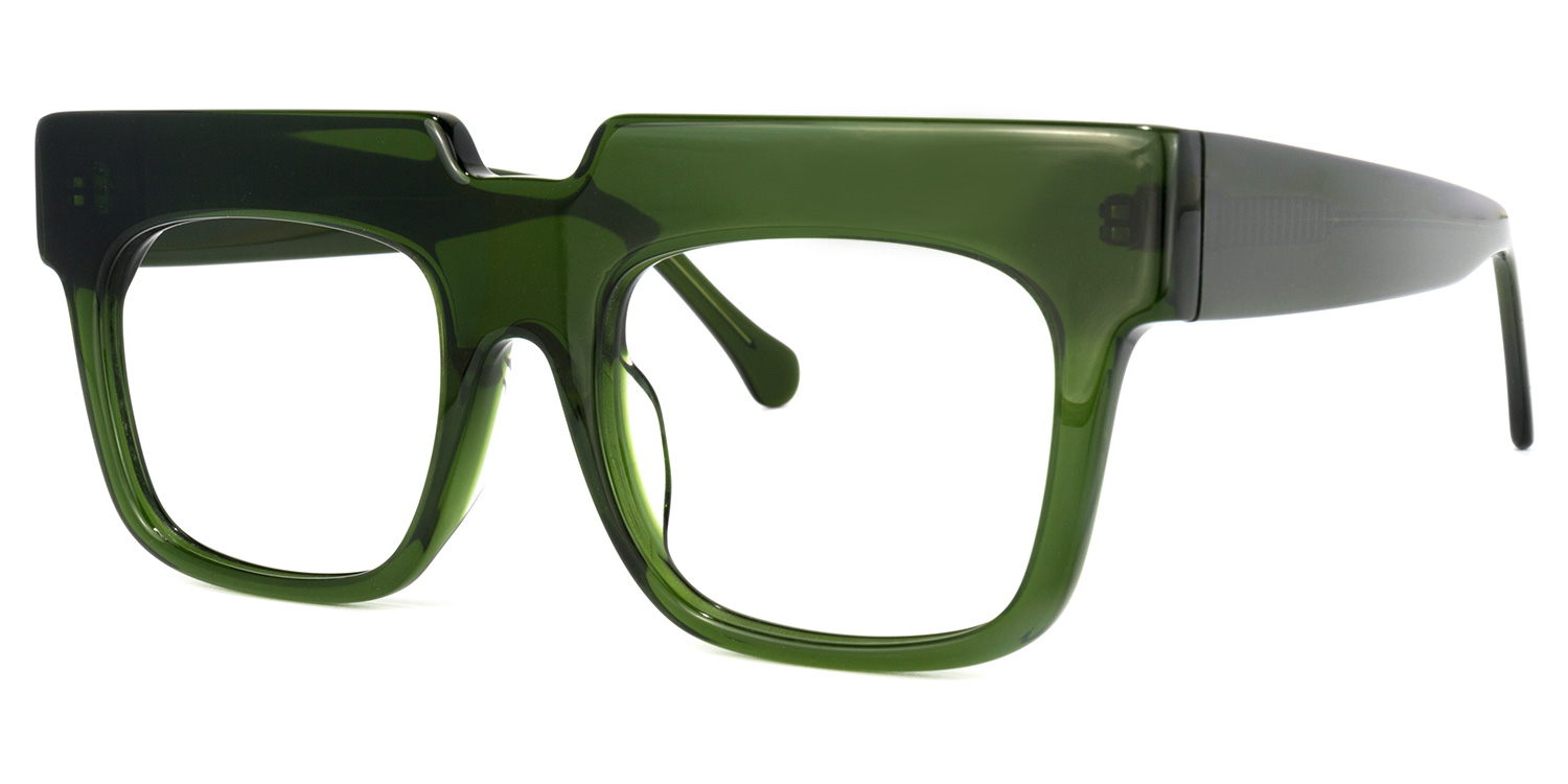 Travis Square Dark-Green Glasses | ZEELOOL Canada1