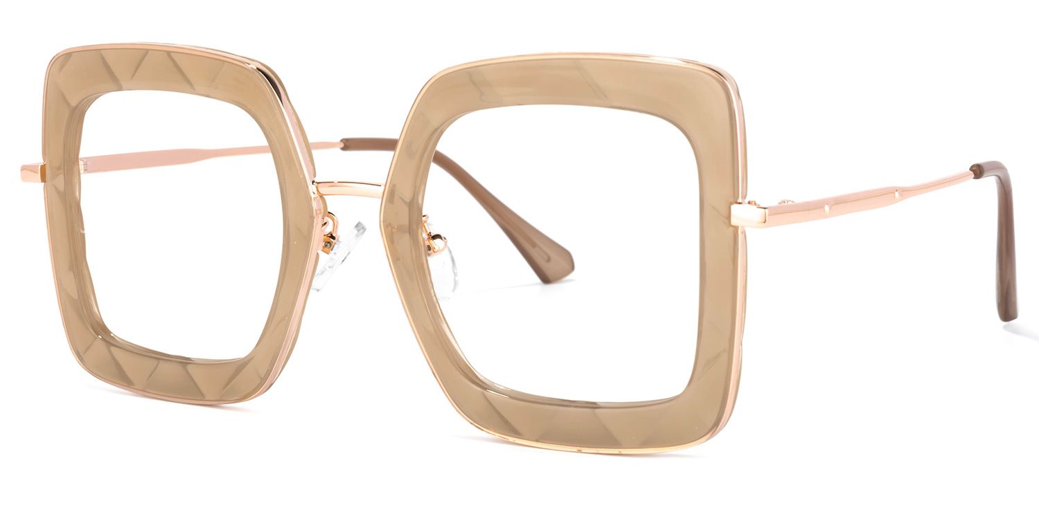 Tucker Square Beige Glasses | ZEELOOL Canada1