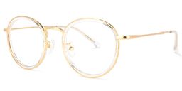 Yahya Round Gold-Clear Glasses1