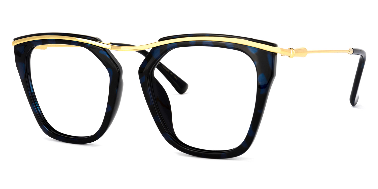 Yadiel Geometric Black-Blue Glasses1