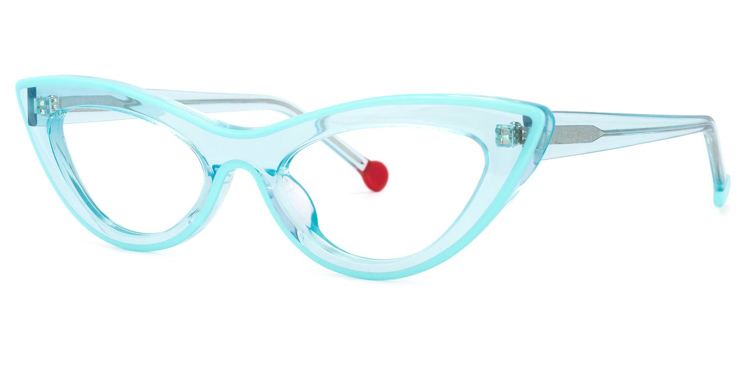 Yuki Cateye Light-Blue Glasses | ZEELOOL Canada1