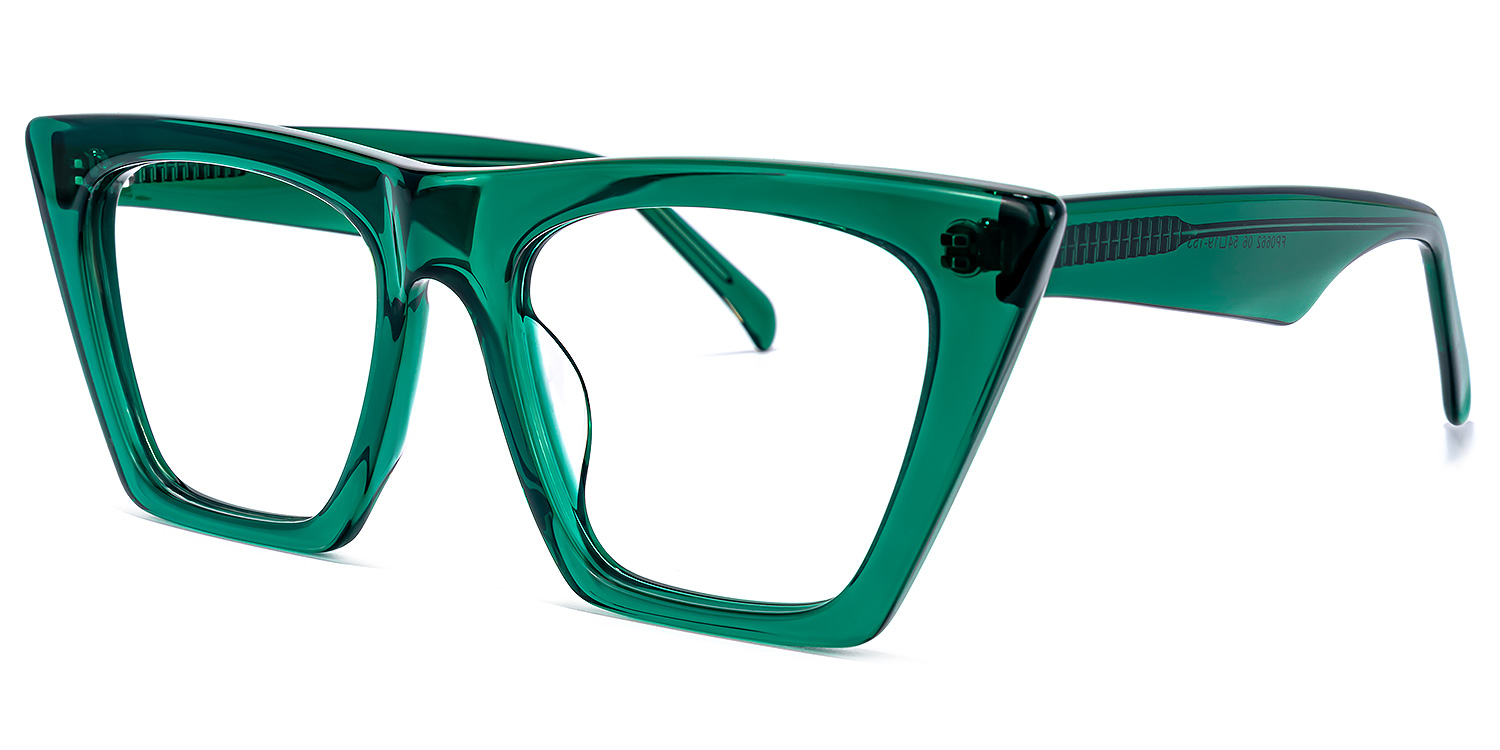 Cecile Cat Eye Green Glasses | ZEELOOL Canada1