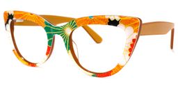 Makie Yellow Cat eye Glasses1