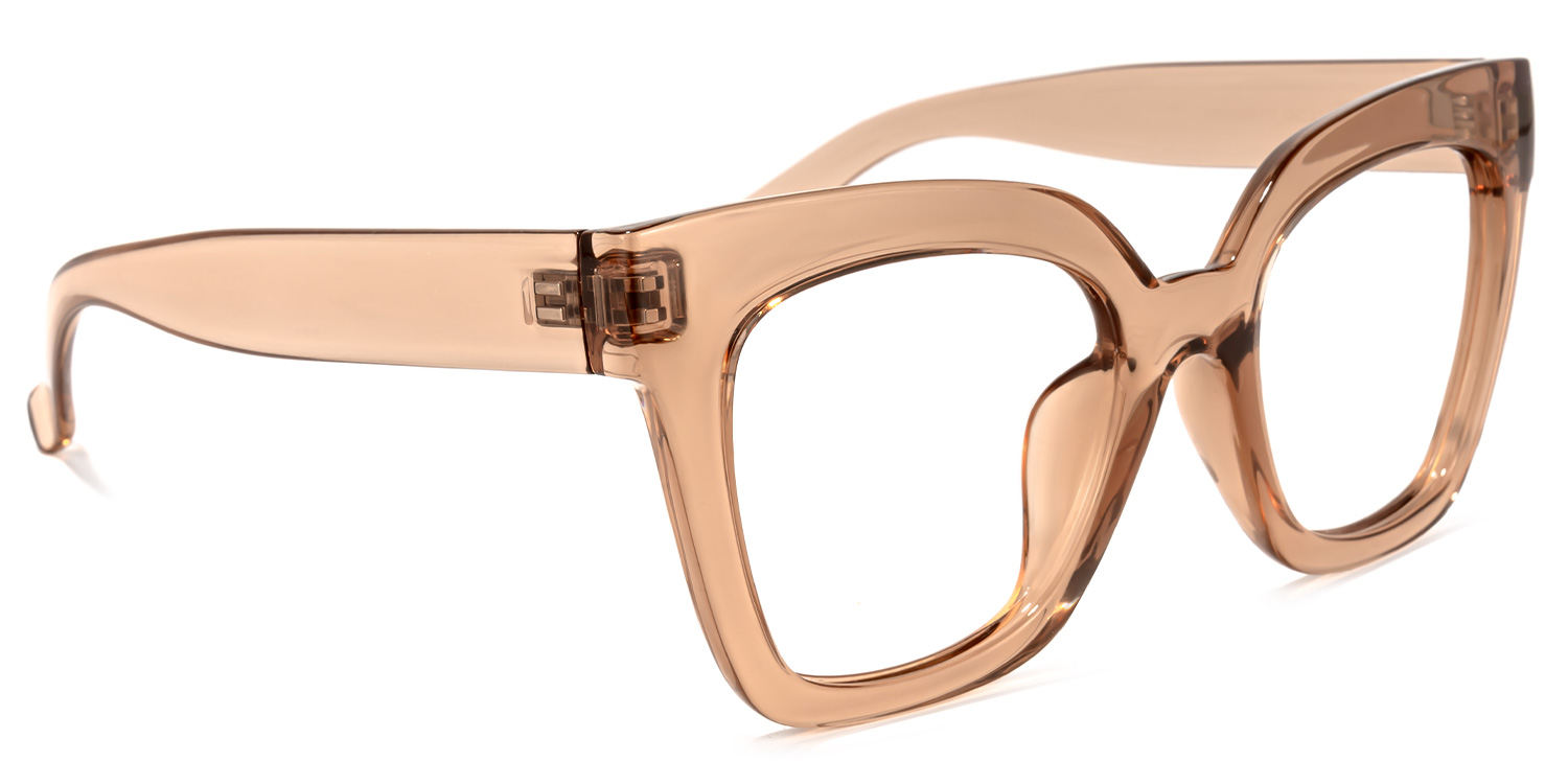 Malcolm Square Crystal Champagne Frame Glasses | ZEELOOL Canada2