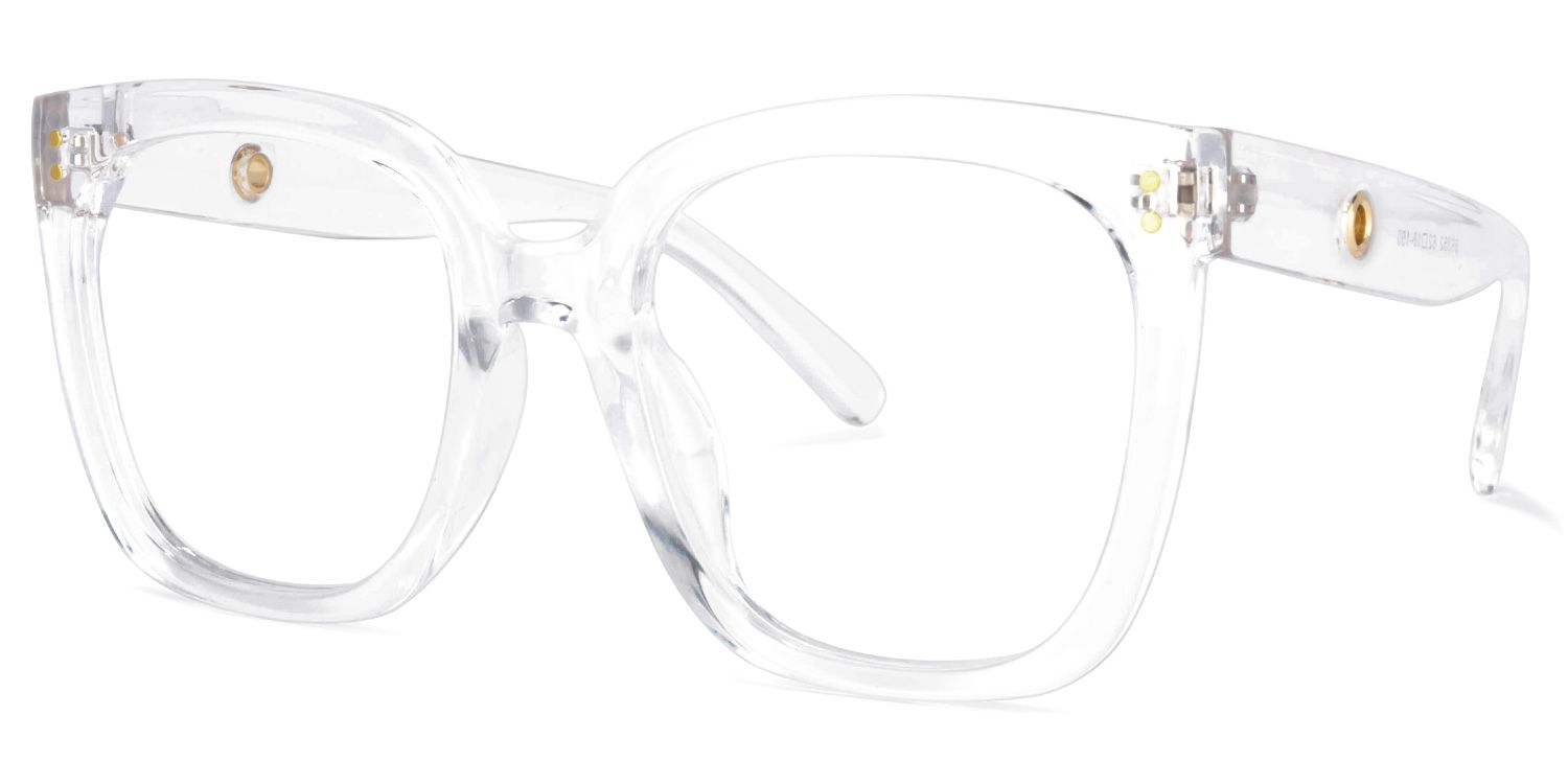 Ebony Square Clear Clear Frame Glasses | Zeelool3