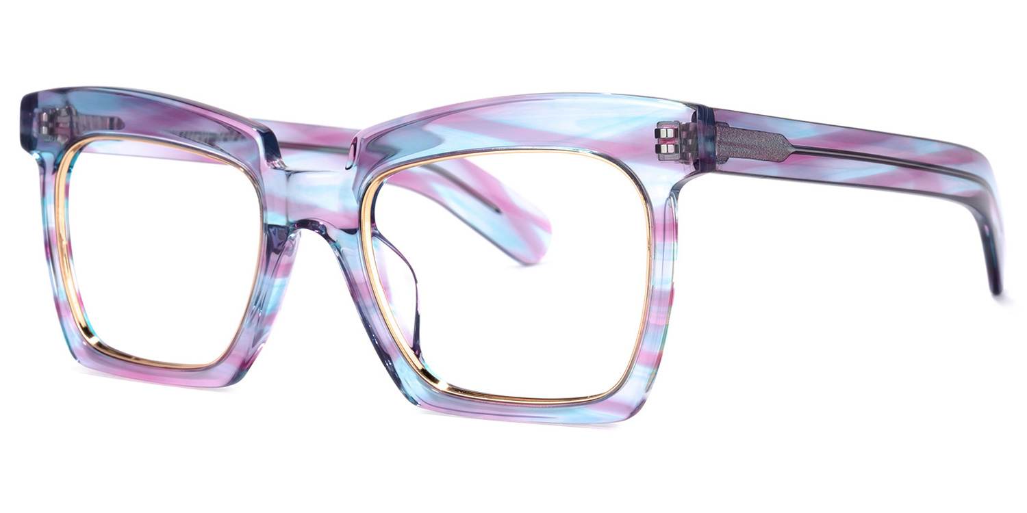 Corrales Square Purple-Blue Glasses | ZEELOOL Canada1