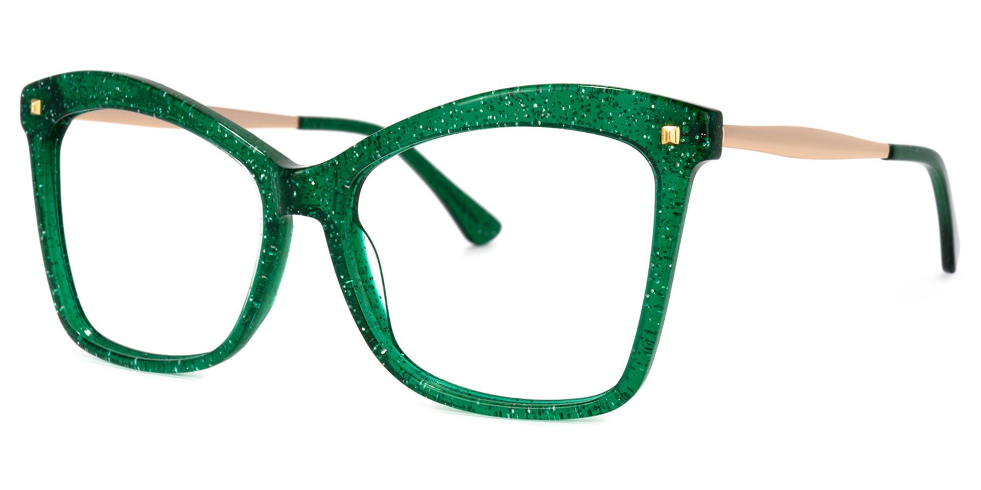 Isaebella Butterfly Green Glitter Frame Glasses for Women1