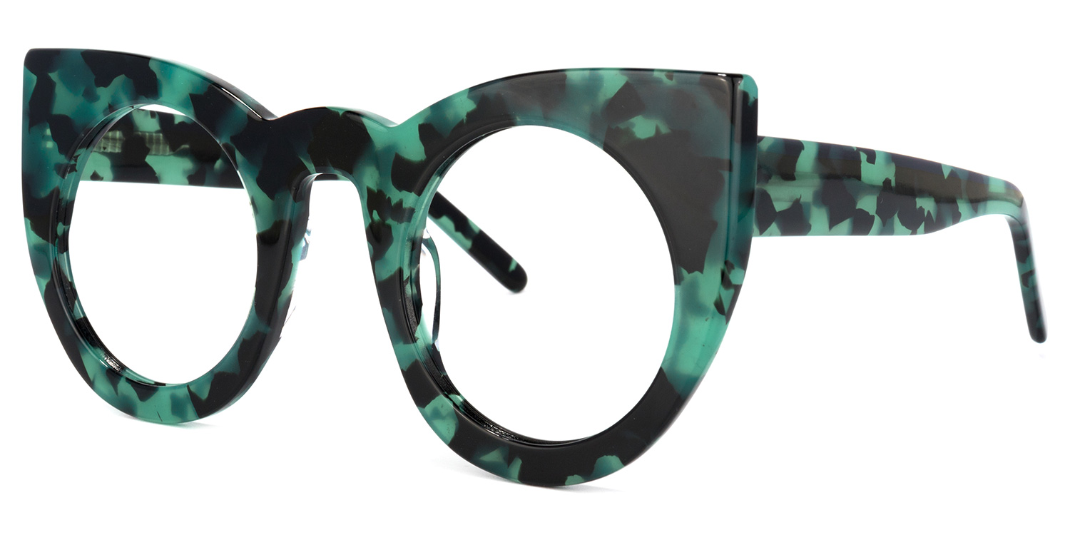 Ophelia Cateye Green-Floral Glasses | ZEELOOL Canada1